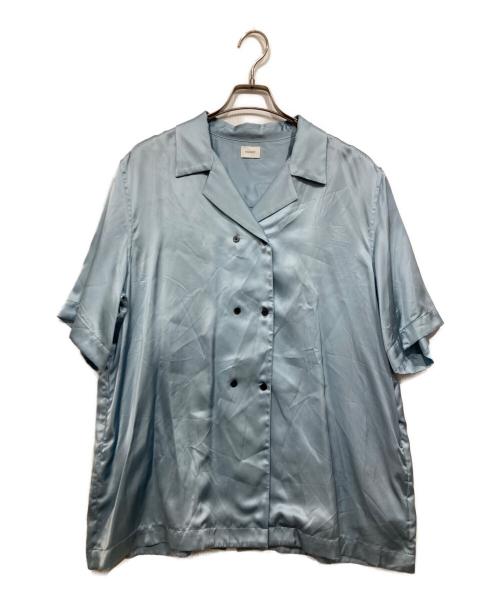 MANOF（マノフ）MANOF (マノフ) サテンオーバーシャツ / SATIN OVER SHIRTS ブルー サイズ:Fの古着・服飾アイテム