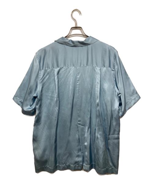 MANOF（マノフ）MANOF (マノフ) サテンオーバーシャツ / SATIN OVER SHIRTS ブルー サイズ:Fの古着・服飾アイテム