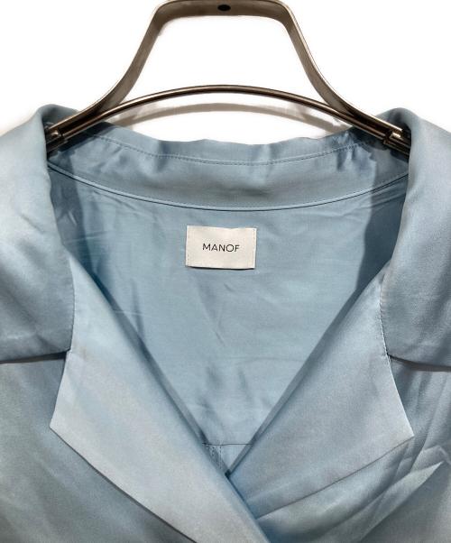 MANOF（マノフ）MANOF (マノフ) サテンオーバーシャツ / SATIN OVER SHIRTS ブルー サイズ:Fの古着・服飾アイテム