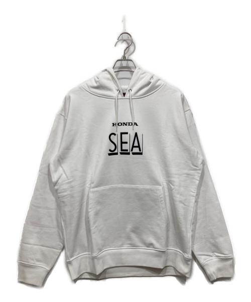 HONDA（ホンダ）HONDA (ホンダ) WIND AND SEA (ウィンダンシー) プルオーバーパーカー ホワイト サイズ:Ｌ　の古着・服飾アイテム