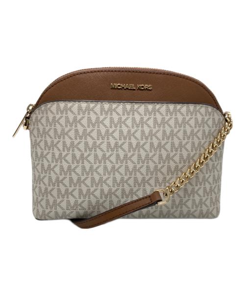 MICHAEL KORS（マイケルコース）MICHAEL KORS (マイケルコース) ショルダーバッグ ホワイト×ブラウンの古着・服飾アイテム