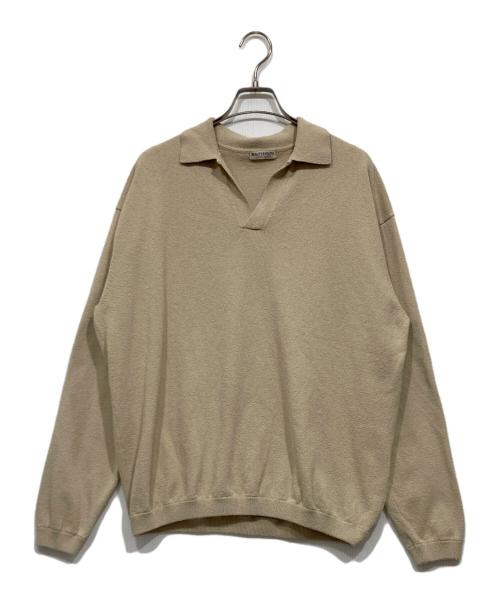 BEAUTY&YOUTH（ビューティーアンドユース）BEAUTY&YOUTH (ビューティーアンドユース) ニットポロシャツ ベージュ サイズ:Lの古着・服飾アイテム