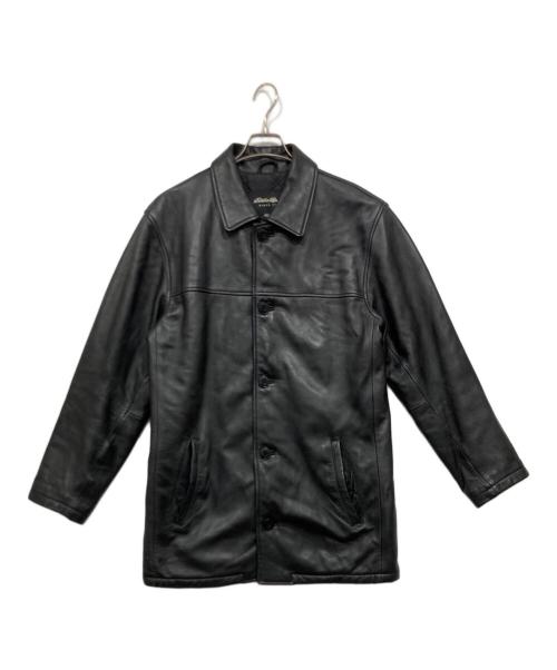 Eddie Bauer（エディーバウアー）Eddie Bauer (エディーバウアー) ラムレザーコート ブラック サイズ:Sの古着・服飾アイテム