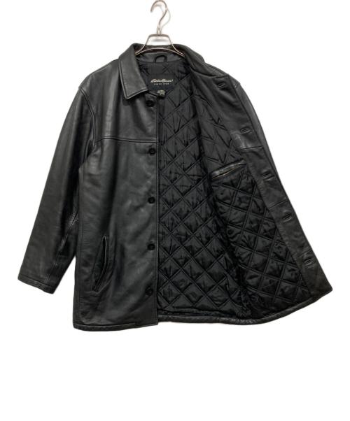 Eddie Bauer（エディーバウアー）Eddie Bauer (エディーバウアー) ラムレザーコート ブラック サイズ:Sの古着・服飾アイテム