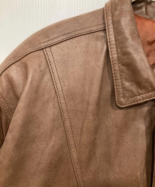 ROUNDTREE&YORKE（ラウンドツリー・アンド・ヨーク）ROUNDTREE&YORKE (ラウンドツリー・アンド・ヨーク) レザーブルゾン ブラウン サイズ:記載なしの古着・服飾アイテム