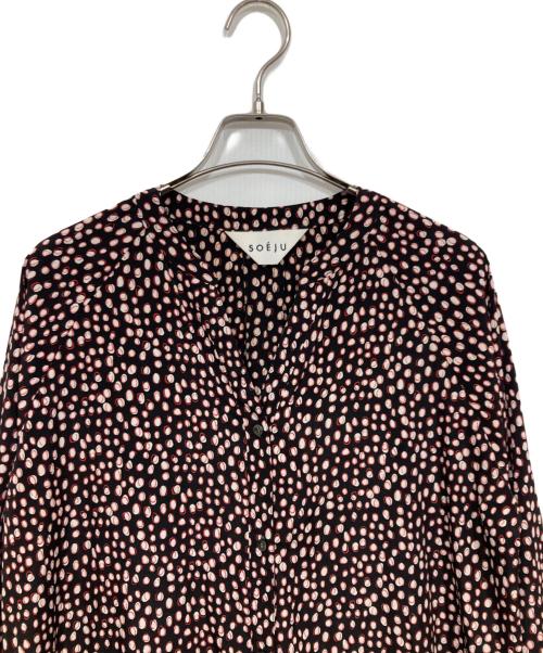 SOEJU（ソージュ）SOEJU (ソージュ) レオパード柄ワンピース ブラック×レッドの古着・服飾アイテム