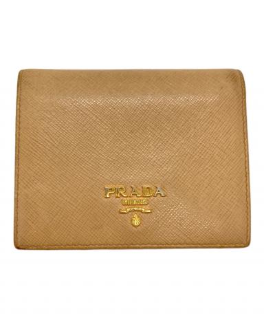 中古・古着通販】PRADA (プラダ) 2つ折り財布 ベージュ｜ブランド