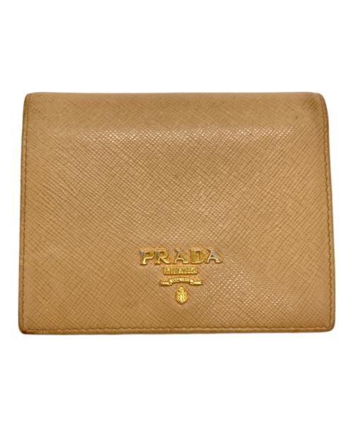 PRADA（プラダ）PRADA (プラダ) 2つ折り財布 ベージュの古着・服飾アイテム