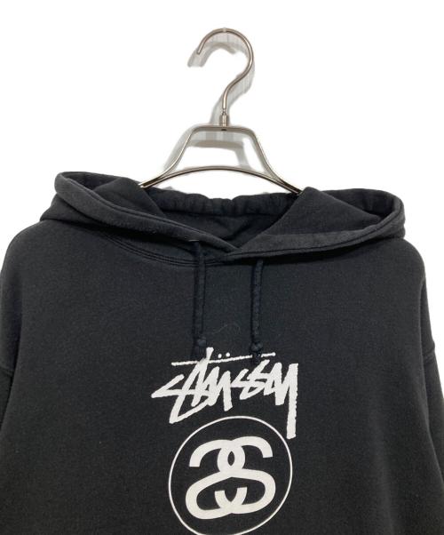 stussy（ステューシー）stussy (ステューシー) プルオーバーパーカー ブラック サイズ:ⅬⅬの古着・服飾アイテム