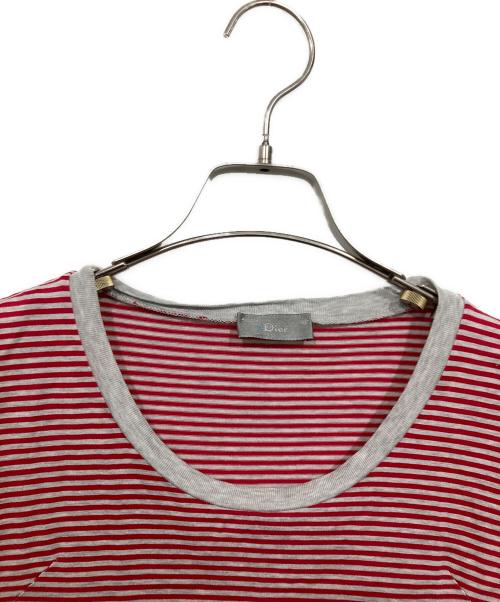 DIOR HOMME（ディオール オム）DIOR HOMME (ディオール オム) ボーダーTシャツ/05SS エディ期 レッド サイズ:Mの古着・服飾アイテム