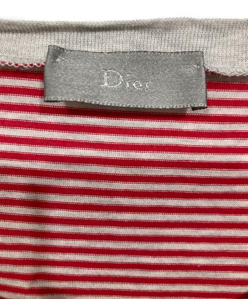 DIOR HOMME（ディオール オム）DIOR HOMME (ディオール オム) ボーダーTシャツ/05SS エディ期 レッド サイズ:Mの古着・服飾アイテム