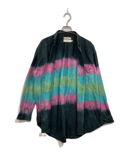 Graphpaper（グラフペーパー）Graphpaper (グラフペーパー) FUTUR (フューチャー) Tie＆Dyed Oxford L/S B.D Box Shirt ネイビー サイズ:1の古着・服飾アイテム