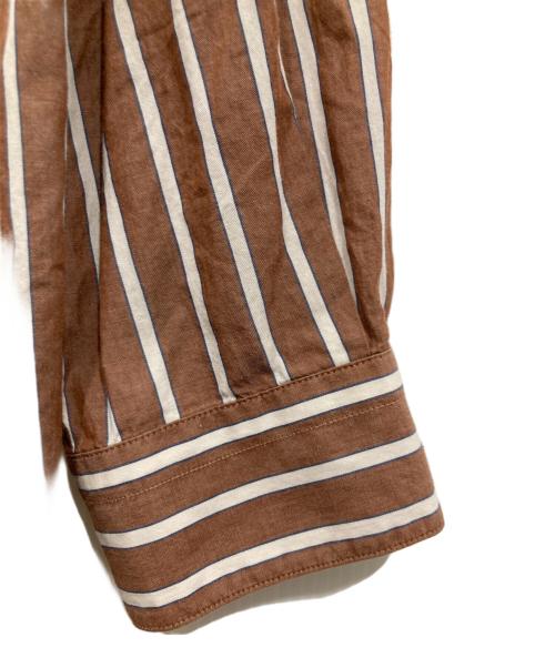 MACKINTOSH PHILOSOPHY（マッキントッシュ フィロソフィー）MACKINTOSH PHILOSOPHY (マッキントッシュ フィロソフィー) ストライプシャツ ベージュ サイズ:6の古着・服飾アイテム