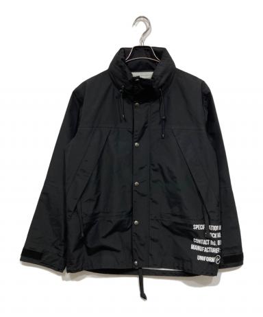 uniformexperiment マウンテンパーカー 3 テープロゴ　ブラック 中古・古着通販】uniform experiment (ユニフォームエクスペリメント