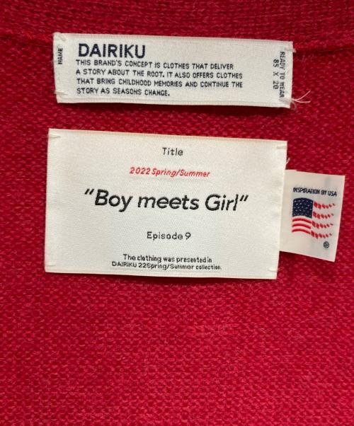 DAIRIKU（ダイリク）DAIRIKU (ダイリク) NANA Mohair Cardigan レッド×ブルー サイズ:freeの古着・服飾アイテム