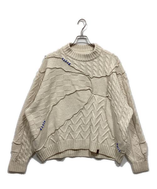 ZARA（ザラ）ZARA (ザラ) ADER error (アーダーエラー) パッチワークオーバーサイズニット ホワイト サイズ:EUR S-Mの古着・服飾アイテム