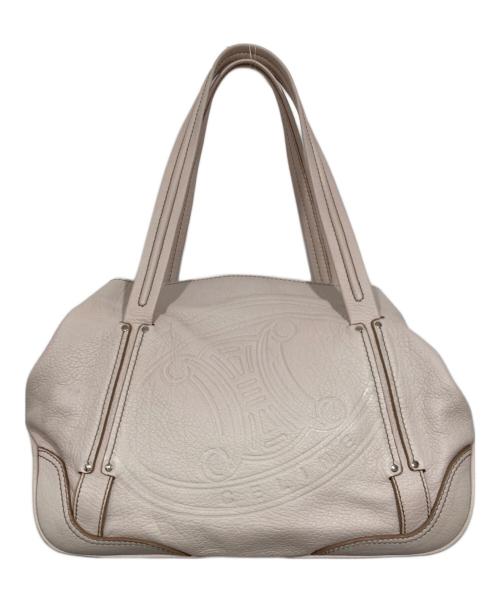 CELINE（セリーヌ）CELINE (セリーヌ) マカダムレザーショルダーバッグ ピンクの古着・服飾アイテム