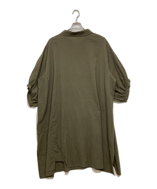 慈雨（ジウ）慈雨 (ジウ) デザインシャツワンピース グリーン サイズ:42の古着・服飾アイテム
