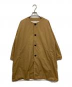 ironariイロナリ）の古着「ノーカラーコート」｜ベージュ