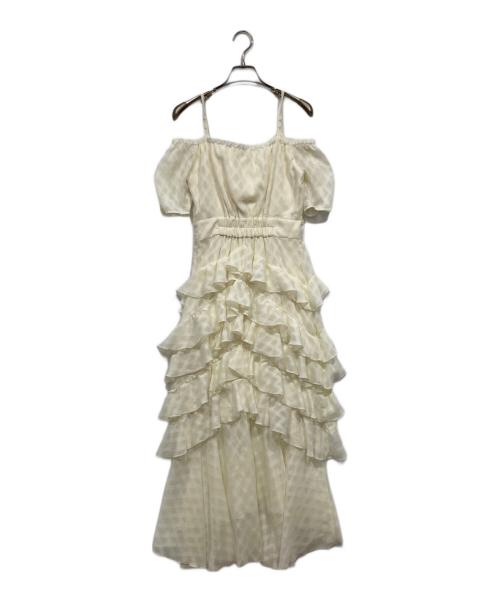 Resexxy（リゼクシー）RESEXXY (リゼクシー) ヘムラッフルアシメワンピース ロングワンピース アイボリー サイズ:Fの古着・服飾アイテム