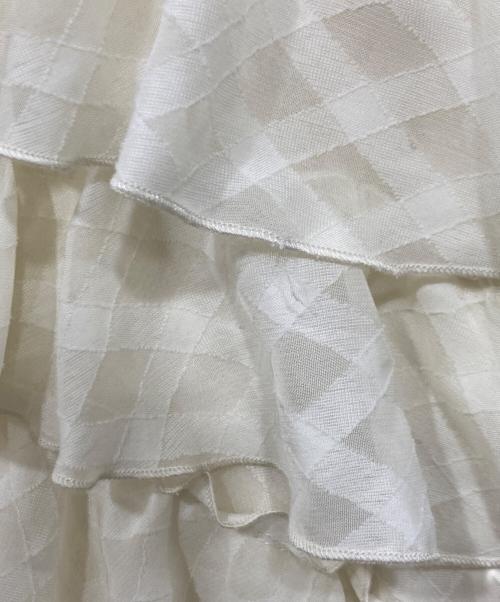 Resexxy（リゼクシー）RESEXXY (リゼクシー) ヘムラッフルアシメワンピース ロングワンピース アイボリー サイズ:Fの古着・服飾アイテム