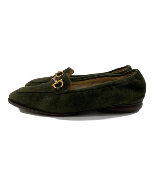 GUCCI（グッチ）GUCCI (グッチ) スウェードビットローファー グリーン サイズ:35の古着・服飾アイテム
