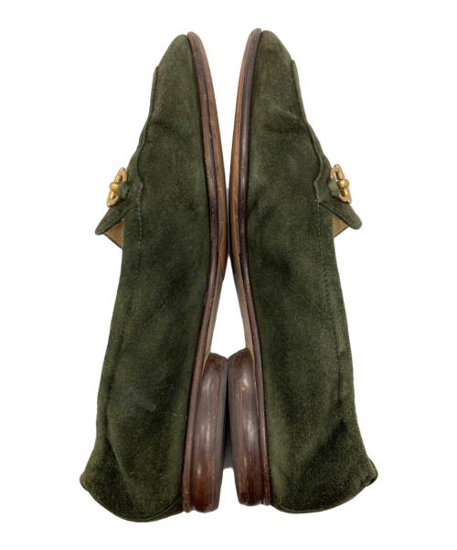 GUCCI（グッチ）GUCCI (グッチ) スウェードビットローファー グリーン サイズ:35の古着・服飾アイテム