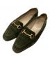 GUCCI（グッチ）の古着「スウェードビットローファー」｜グリーン