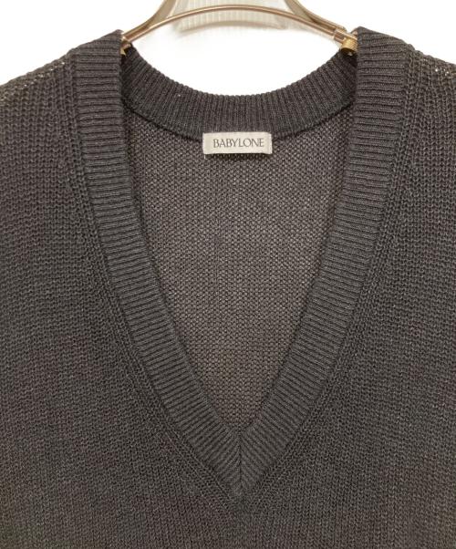 BABYLONE（バビロン）BABYLONE (バビロン) ペーパー混アゼベスト ブラック サイズ:Fの古着・服飾アイテム