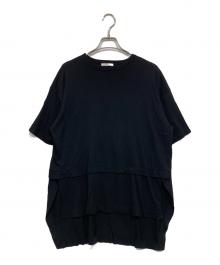 LE PHIL（ル フィル）の古着「レイヤード風半袖ニット」｜ブラック