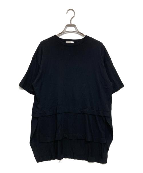 LE PHIL（ル フィル）LE PHIL (ル フィル) レイヤード風半袖ニット ブラック サイズ:Fの古着・服飾アイテム