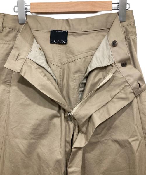 Conte（コンテ）conte (コンテ) ラップチノテーパードワイドパンツ ベージュ サイズ:38の古着・服飾アイテム