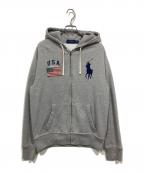 POLO RALPH LAURENポロ・ラルフローレン）の古着「ビッグポニージップパーカー」｜グレー