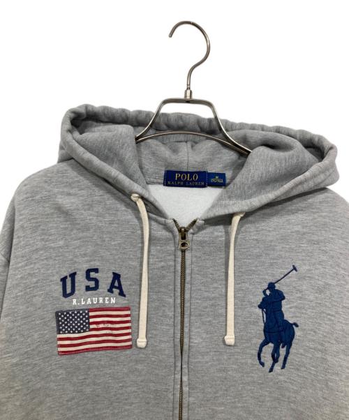 POLO RALPH LAUREN（ポロ・ラルフローレン）POLO RALPH LAUREN (ポロ・ラルフローレン) ビッグポニージップパーカー グレー サイズ:Mの古着・服飾アイテム
