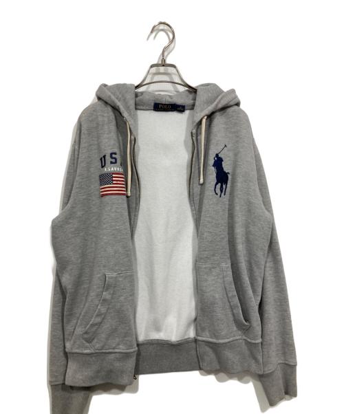 POLO RALPH LAUREN（ポロ・ラルフローレン）POLO RALPH LAUREN (ポロ・ラルフローレン) ビッグポニージップパーカー グレー サイズ:Mの古着・服飾アイテム