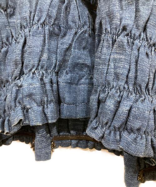 COMME des GARCONS（コムデギャルソン）COMME des GARCONS (コムデギャルソン) チャイナボタンリネンワンピース ブルー サイズ:Mの古着・服飾アイテム