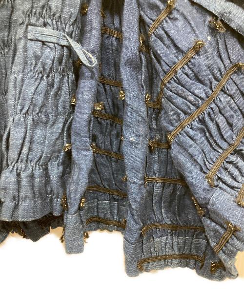 COMME des GARCONS（コムデギャルソン）COMME des GARCONS (コムデギャルソン) チャイナボタンリネンワンピース ブルー サイズ:Mの古着・服飾アイテム