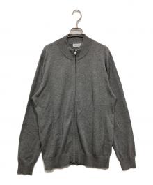 BARNEYS NEWYORK（バーニーズ・ニューヨーク）の古着「ハイゲージジップアップニットカーディガン」｜グレー