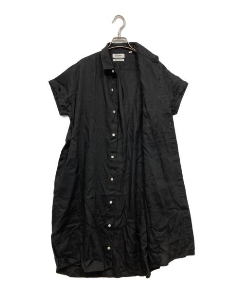 Gymphlex（ジムフレックス）Gymphlex (ジムフレックス) リネン半袖ワンピース ブラック サイズ:14の古着・服飾アイテム