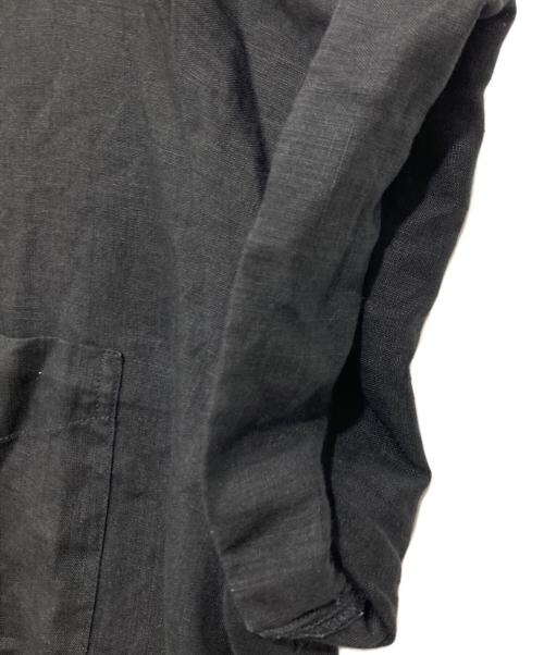 Gymphlex（ジムフレックス）Gymphlex (ジムフレックス) リネン半袖ワンピース ブラック サイズ:14の古着・服飾アイテム