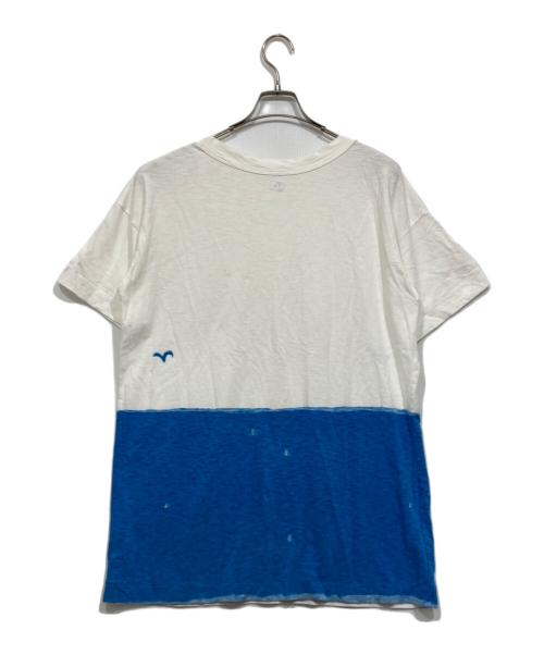 45R（フォーティファイブ・アール）45R (フォーティファイブ・アール) バイカラーTシャツ ホワイト×ブルー サイズ:3の古着・服飾アイテム