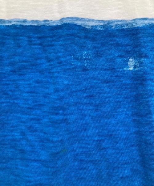 45R（フォーティファイブ・アール）45R (フォーティファイブ・アール) バイカラーTシャツ ホワイト×ブルー サイズ:3の古着・服飾アイテム