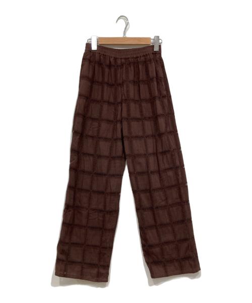 JOURNAL STANDARD relume（ジャーナルスタンダード レリューム）JOURNAL STANDARD relume (ジャーナルスタンダード レリューム) スクエアエンブロイダリーパンツ ブラウン サイズ:Fの古着・服飾アイテム