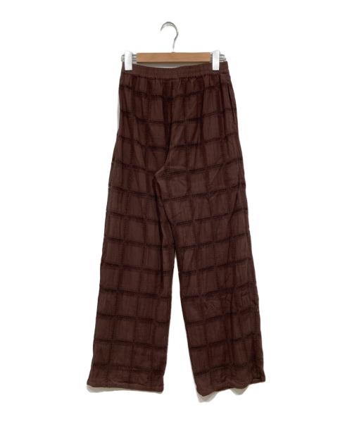 JOURNAL STANDARD relume（ジャーナルスタンダード レリューム）JOURNAL STANDARD relume (ジャーナルスタンダード レリューム) スクエアエンブロイダリーパンツ ブラウン サイズ:Fの古着・服飾アイテム