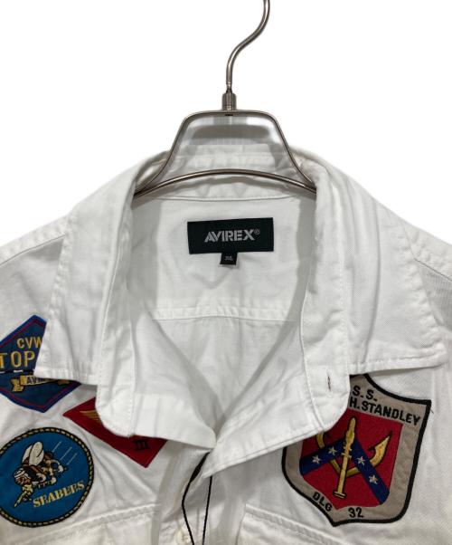 AVIREX（アヴィレックス）AVIREX (アヴィレックス) TOPGUN ミリタリーシャツ ホワイト サイズ:2XLの古着・服飾アイテム