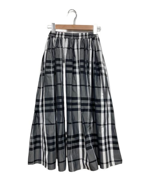 UNITED ARROWS（ユナイテッドアローズ）UNITED ARROWS (ユナイテッドアローズ) チェック タフタ スカート グレー サイズ:36の古着・服飾アイテム