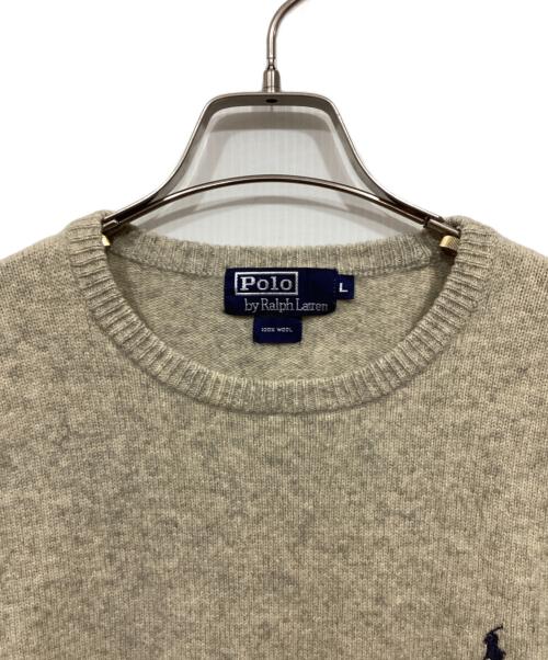 POLO RALPH LAUREN（ポロ・ラルフローレン）POLO RALPH LAUREN (ポロ・ラルフローレン) ウールニット ベージュ サイズ:Ｌの古着・服飾アイテム