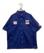 X-LARGEエクストララージ）の古着「LOGO PATCH S/S WORK SHIRT」｜ネイビー
