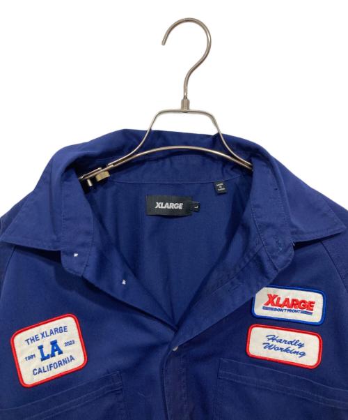 X-LARGE（エクストララージ）X-LARGE (エクストララージ) LOGO PATCH S/S WORK SHIRT ネイビー サイズ:Ｌの古着・服飾アイテム