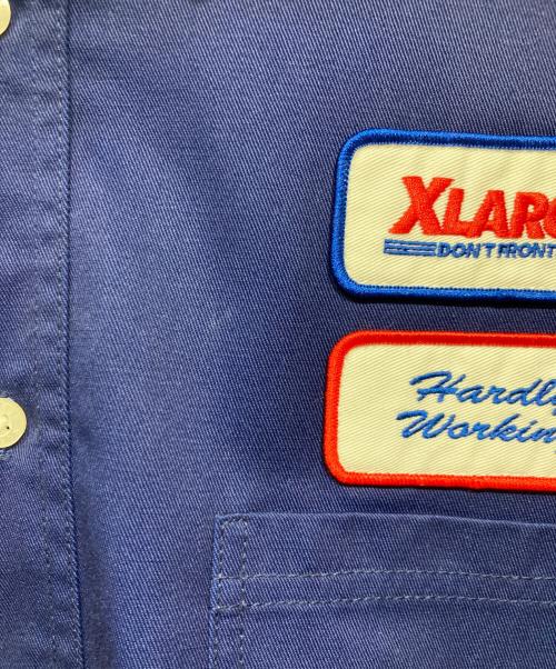 X-LARGE（エクストララージ）X-LARGE (エクストララージ) LOGO PATCH S/S WORK SHIRT ネイビー サイズ:Ｌの古着・服飾アイテム
